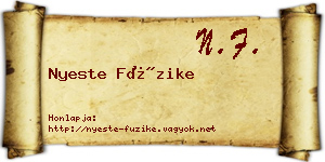 Nyeste Füzike névjegykártya
